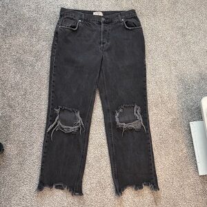 Free People "We The Free" Maggie mid-rise straight-leg jeans in a black